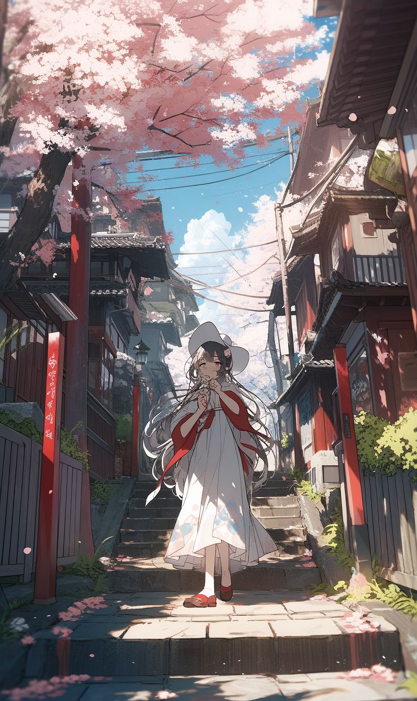 NC MKT a girl walks through a village on the ground in the styl 2378cf71 16d8 4483 8390 985196e1824e