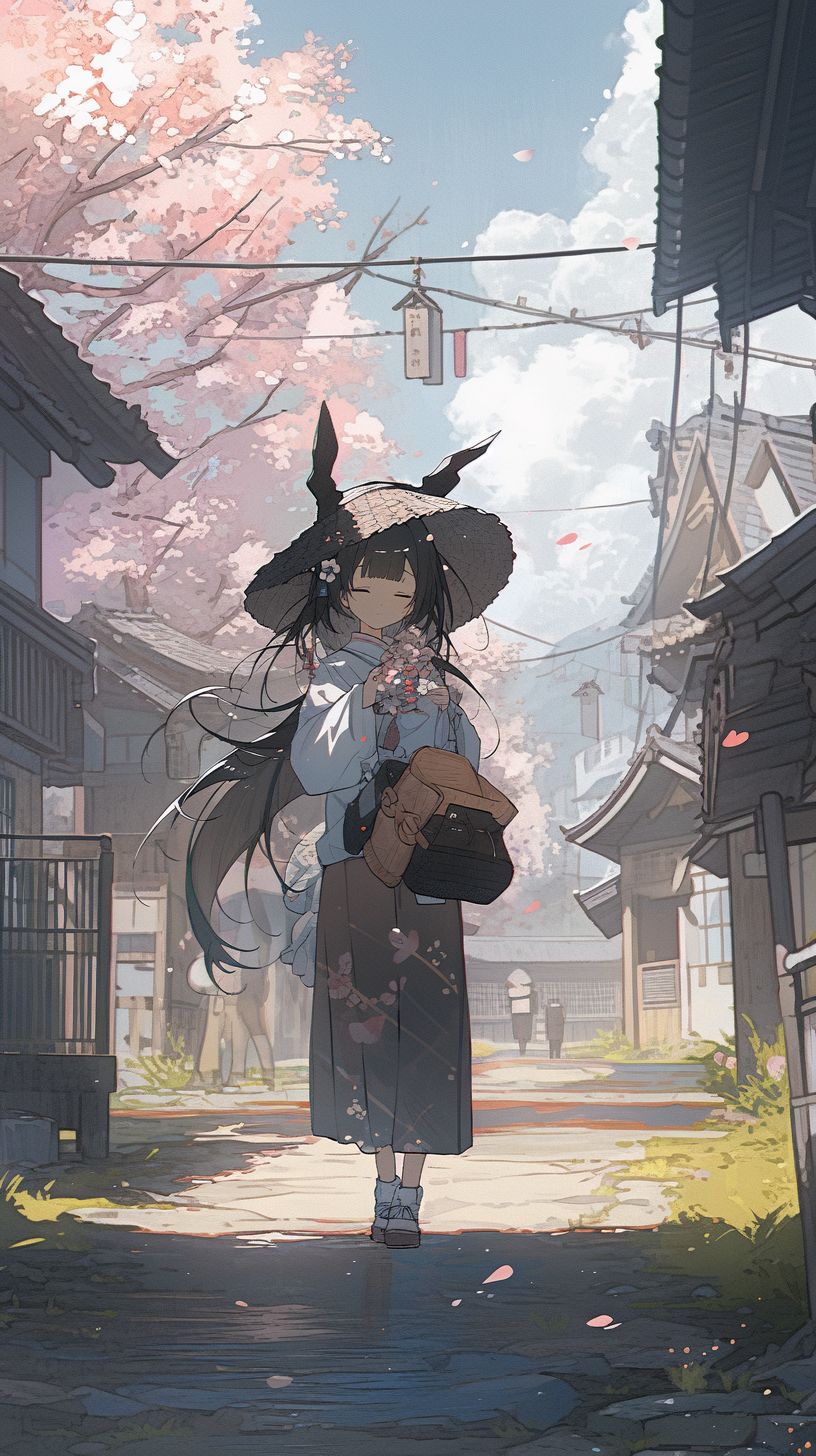 NC MKT a girl walks through a village on the ground in the styl 53e09824 cddc 4f8d a021 a1b6c2be6da1