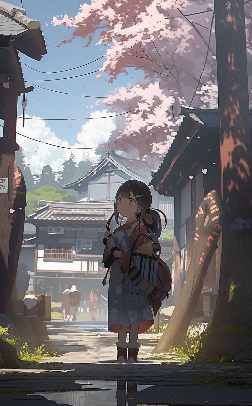 NC MKT a girl walks through a village on the ground in the styl bf915b78 deeb 433b a2df abb925993a4a